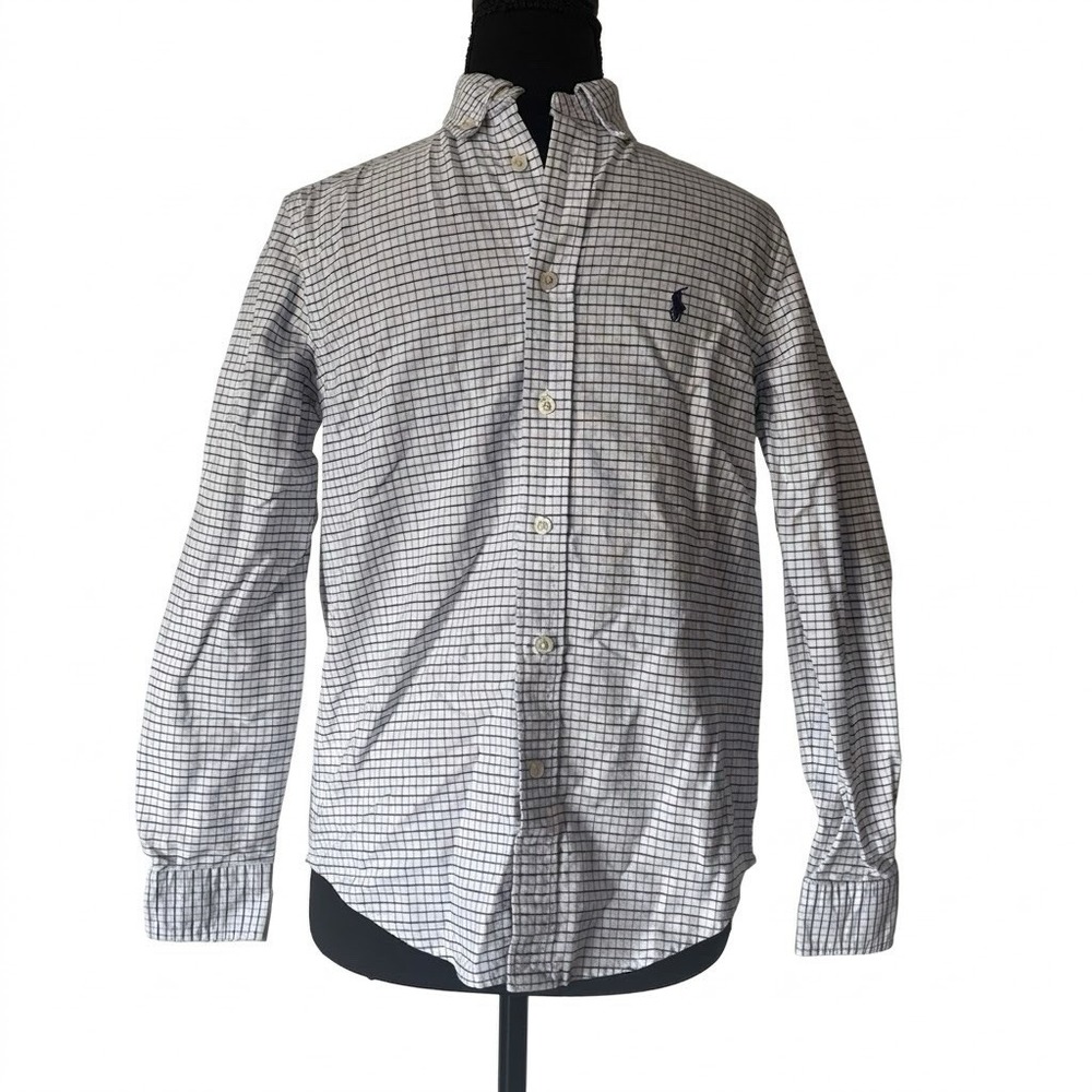 Polo Ralph Lauren Boys Plaid Long Sleeve CUSTOM FIT SIZE 12-14? Classic Holiday